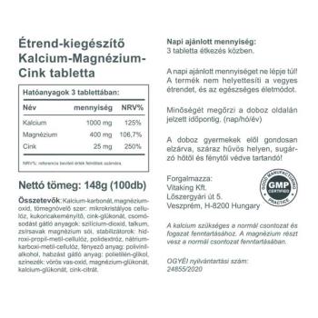 Kalcium-magnézium-cink (100 db)  Vitaking 3.Kép