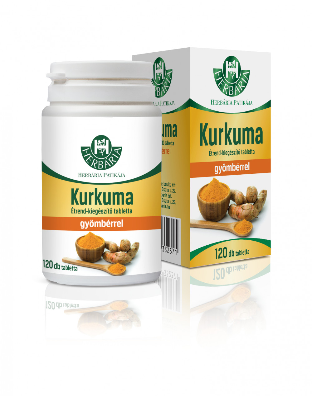 HERBÁRIA KURKUMA TABLETTA GYÖMBÉRREL 120 DB