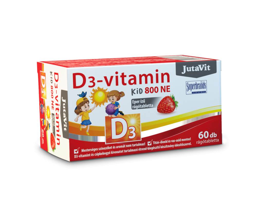 Jutavit D3 vitamin 800NE KID Eper izű 60db