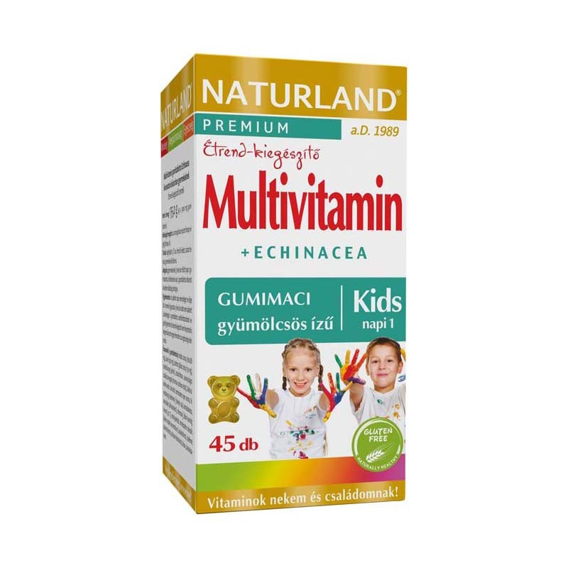 Naturland multivitamin+echinacea gumimaci 45db