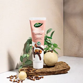 Dabur gyógynövényes, fluoridmentes fogkrém organikus szegfűszeggel 100 ml 2.Kép