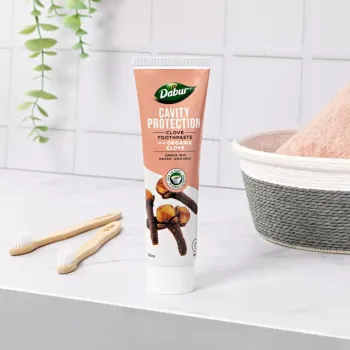 Dabur gyógynövényes, fluoridmentes fogkrém organikus szegfűszeggel 100 ml 3.Kép