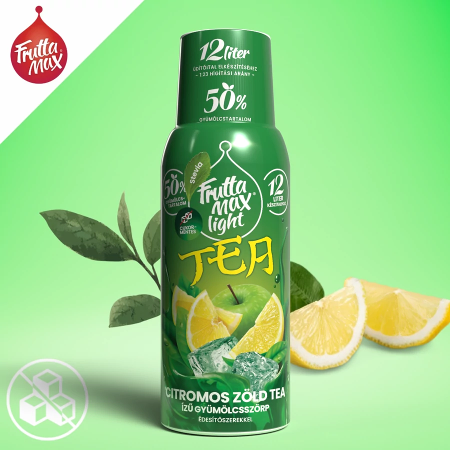FruttaMax Light citromos-zöld tea ízű gyümölcsszörp 500 ml